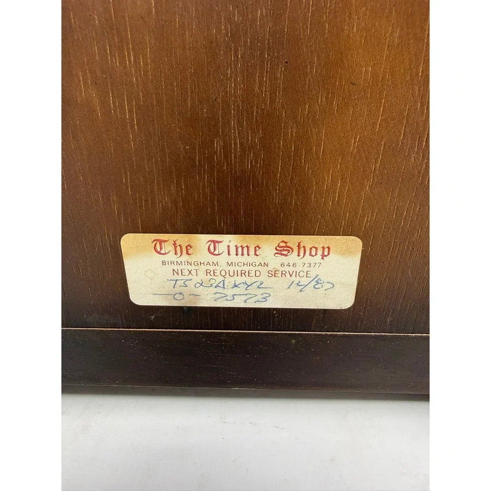 Vintage Schmeckenbecher Mantel Clock West Germany Wood Case Pendulum Winding Key